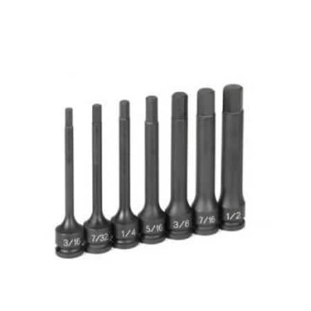 Light House Beauty 0.37 in. Drive 4 in. Fractional Hex DRVR Socket Set - Grey LI3581751
